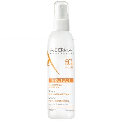 A-Derma Protect Spray Spf50+ Αντηλιακό Spray Πολύ Υψηλής Προστασίας Προσώπου Σώματος 200ml