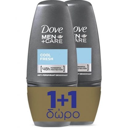 Dove Πακέτο Προσφοράς Men Care Roll On Cool Fresh Αποσμητικό 48ωρης Προστασίας Roll On 2x50ml