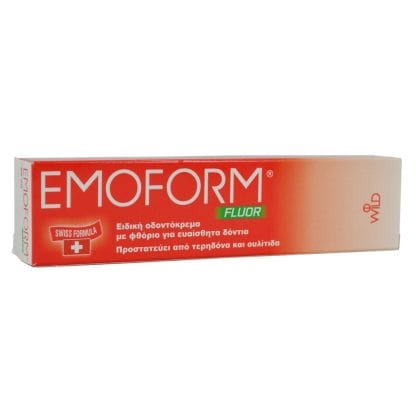 Emoform Fluor Swiss Ειδική Οδοντόκρεμα με Φθόριο για Ευαίσθητα Δόντια, Προστατεύει Από Τερηδόνα & Ουλίτιδα 50ml