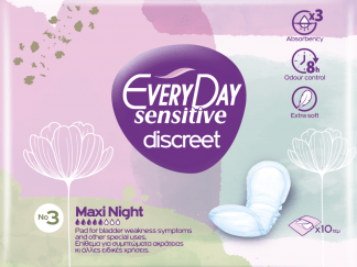 Every Day Sensitive Discreet No3 Maxi Night Σερβιέτες Ενισχυμένης Προστασίας 10 Τεμάχια