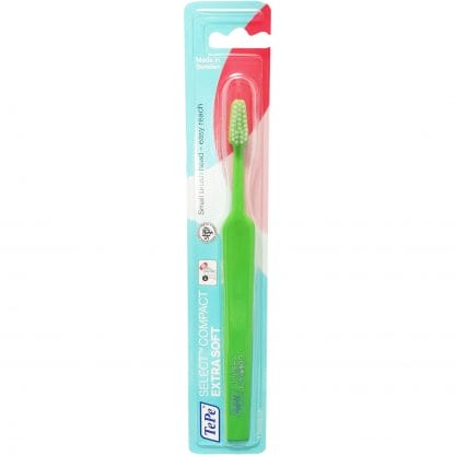 TePe Select Compact Extra Soft Οδοντόβουρτσα Πολύ Μαλακή για Αποτελεσματικό Καθαρισμό & Προστασία των Ούλων 1 Τεμάχιο - πράσινο