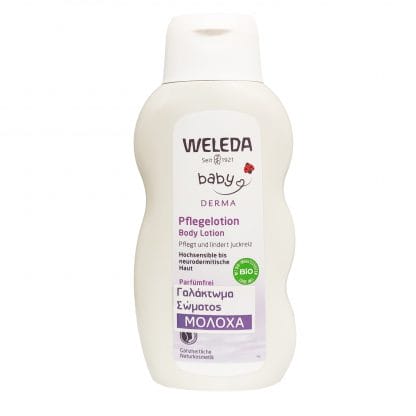Weleda Baby Derma White Mallow Body Lotion Βρεφικό Γαλάκτωμα με Μολόχα για Περιποίηση του Ξηρού & Ευαίσθητου Δέρματος 200ml