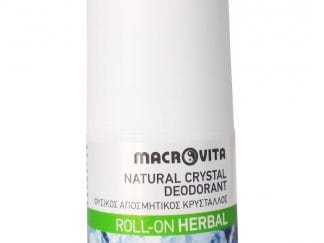 Macrovita Natural Crystal Deodorant Φυσικός Αποσμητικός Κρύσταλλος Roll-On Άρωμα Herbal 50ml