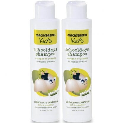 Macrovita Πακέτο Προσφοράς Macrorepel Kids Schooldays Shampoo Σαμπουάν με Ξύδι & Πικρόξυλο για Προστασία από τις Ψείρες 2x150ml