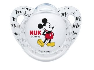 Nuk Trendline Disney Mickey Mouse Πιπίλα Σιλικόνης με Κρίκο 1 Τεμάχιο - 0-6 Μηνών Διάφανη