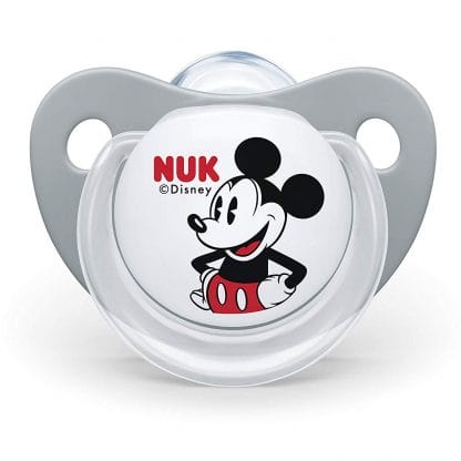 Nuk Trendline Disney Mickey Mouse Πιπίλα Σιλικόνης με Κρίκο 1 Τεμάχιο - 0-6 Μηνών Γκρι
