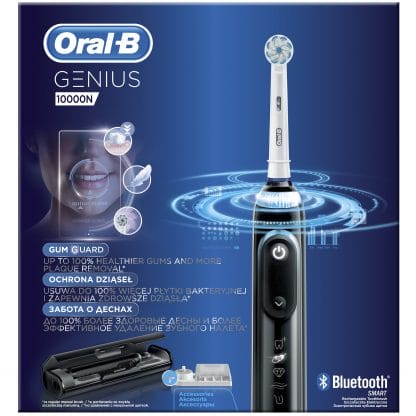 Oral-B Genius 10000 N Προηγμένη Ηλεκτρική Οδοντόβουρτσα με 6 Διαφορετικά Προγράμματα Καθαρισμού & Σύνδεση Bluetooth, Χρώμα Μαύρο