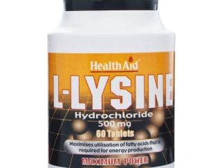 Health Aid L-Lysine 500mg Συμπλήρωμα Διατροφής Απαραίτητου Αμινοξέως για την Παραγωγή Δομικών Πρωτεϊνών του Σώματος 60 Tabs