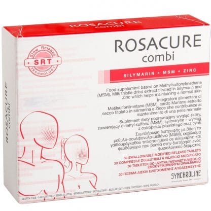 Synchroline Rosacure Combi Συμπλήρωμα Διατροφής που Συμβάλει στη Διατήρηση της Φυσιολογικής Κατάστασης του Δέρματος 30 Δισκία