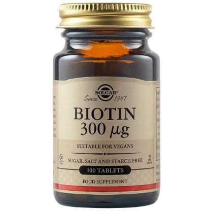 Solgar Biotin Συμπλήρωμα Διατροφής για την Υγεία Μαλλιών και του Δέρματος veg.caps - 300μg tablets 100 caps