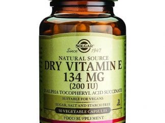 Solgar Vitamin E Dry Συμπλήρωμα Διατροφής, Παρέχει Φυσικής Πηγής Βιταμίνη Ε σε Ξηρή Μορφή με Μεγαλύτερη Βιοδιαθεσιμότητα vegcaps - 200 iu 50veg.caps
