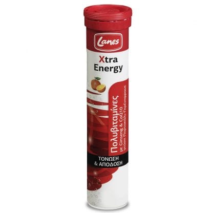 Lanes Xtra Energy Πολυβιταμίνες για Ενέργεια Τόνωση και Πνευματική Διαύγεια 20Effer.Tabs