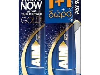 Aim Πακέτο Προσφοράς White Now Gold Instant Triple Power Λευκαντική Οδοντόκρεμα 2x50ml