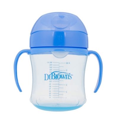 Dr Brown's Soft Spout Transision Cup Κύπελλο Εκπαίδευσης με Μαλακό Στόμιο, από 6 Μηνών 180ml - μπλέ