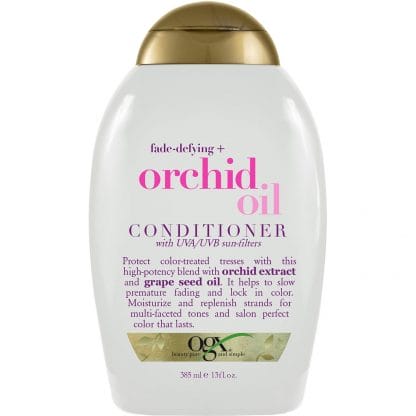 OGX Orchid Oil Conditioner Fade Defying Μαλακτική Κρέμα Προστασίας Χρώματος για Βαμμένα Μαλλιά 385ml