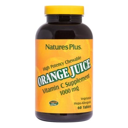 Nature's Plus Orange Juice C 1000mg Chewable Vitamin C Μασώμενες Καραμέλες Φυτικής Προέλευσης με Βιταμίνη C 60 Veg.tabs
