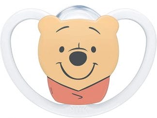 Nuk Space Disney Baby Winnie the Pooh Πιπίλα Σιλικόνης με Βελτιωμένο Πρωτοποριακό Σχήμα 1 Τεμάχιο - 18-36 Μηνών Γκρι