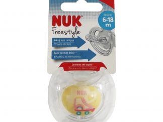 Nuk Freestyle Πιπίλα Σιλικόνης με Βελτιωμένο Πρωτότυπο Σχήμα Από 6 Έως 18 Μηνών 1 Τεμάχιο - 6-18 Μηνών Διάφανη