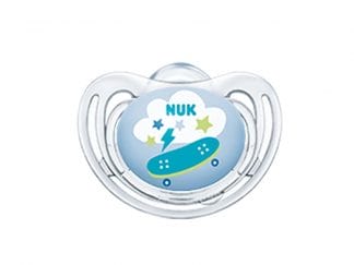 Nuk Freestyle Πιπίλα Σιλικόνης 1 Τεμάχιο - 0-6 Μηνών Διάφανο - Γαλάζιο
