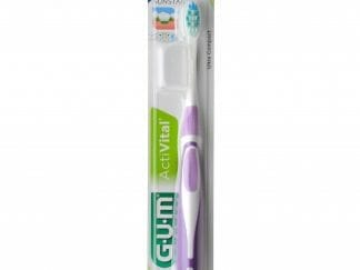 Gum ActiVital Compact Medium (583) Οδοντόβουρτσα Μεσαίας Σκληρότητας με Θήκη Προστασίας 1 Τεμάχιο - μωβ