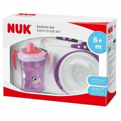 Nuk Learn to Eat Set Εκπαιδευτικό Σετ Φαγητού από 6 Μηνών 1 Τεμάχιο - μωβ