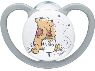 Nuk Space Disney Baby Winnie the Pooh Πιπίλα Σιλικόνης με Βελτιωμένο Πρωτοποριακό Σχήμα 1 Τεμάχιο - 6-18 Μηνών Γκρι