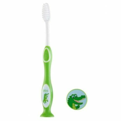 Chicco Milk Teeth Toothbrush 3-6 Years Παιδική Οδοντόβουρτσα Ιδανική για τα Πρώτα Νεογιλά Δόντια 1 Τεμάχιο - πράσινο
