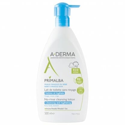 A-Derma Primalba No-Rinse Cleansing Lotion Απαλό Γαλάκτωμα Καθαρισμού για Βρέφη, Χωρίς Ξέβγαλμα 500ml