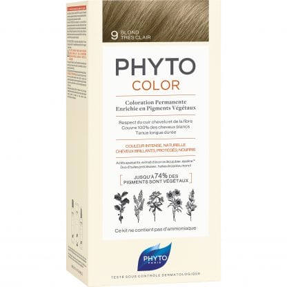 Phyto PhytoColor Coloration Permanente η No1 Μόνιμη Βαφή Μαλλιών Χωρίς Χρωστικές Ουσίες & Αμμωνία - 9 Ξανθό Πολύ Ανοιχτό