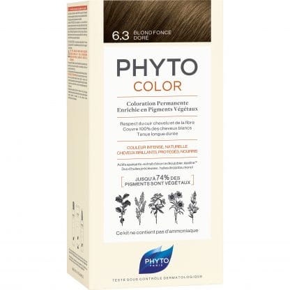 Phyto PhytoColor Coloration Permanente η No1 Μόνιμη Βαφή Μαλλιών Χωρίς Χρωστικές Ουσίες & Αμμωνία - 6.3 Ξανθό Σκούρο Χρυσό