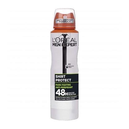 L'oreal Paris Men Expert Shirt Protect Spray Ανδρικό Αποσμητικό Spray 48ωρης Προστασίας Ενάντια στα Λευκά, Κίτρινα Σημάδια 150ml