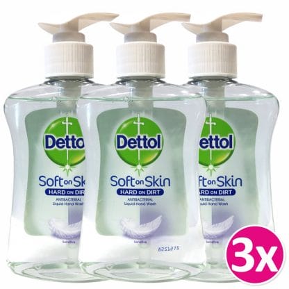 Dettol Πακέτο Προσφοράς Liquid Soap Sensitive Αντιβακτηριδιακό Υγρό Κρεμοσάπουνο Χεριών για Ευαίσθητες Επιδερμίδες 3x250ml