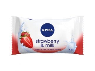 Nivea Cream Strawberry & Milk Soap Bar Μπάρα Σαπουνιού για Περιποίηση με Πρωτεΐνες Γάλακτος & Άρωμα Φράουλας 90gr