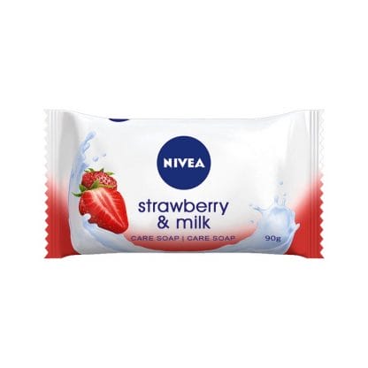 Nivea Cream Strawberry & Milk Soap Bar Μπάρα Σαπουνιού για Περιποίηση με Πρωτεΐνες Γάλακτος & Άρωμα Φράουλας 90gr