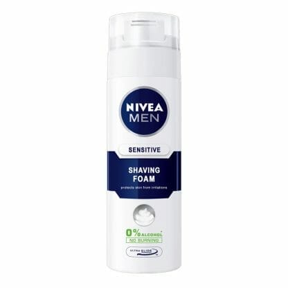 Nivea Men Shaving Gel Sensitive Ανδρικός Αφρός Ξυρίσματος σε Μορφή Τζελ για Ευαίσθητες Επιδερμίδες Χωρίς Αλκοόλ 200ml