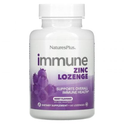 Nature's Plus Immune Zinc Συμπλήρωμα Διατροφής σε Παστίλιες με Ψευδάργυρο για Ενίσχυση της Άμυνας του Οργανισμού 60 Lozenges