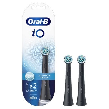 Oral-B iO Ultimate Clean Black Ανταλλακτικές Κεφαλές Βουρτσίσματος σε Μαύρο Χρώμα 2 Τεμάχια