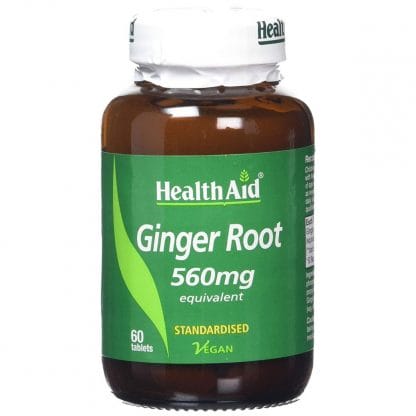 Health Aid Ginger Root 560mg Συμπλήρωμα Διατροφής με Εκχύλισμα Πιπερόριζας για την Υγεία του Γαστρεντερικού Συστήματος 60 tabs