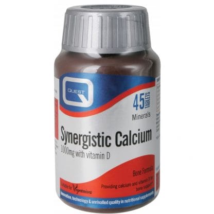 Quest Synergistic Calsium 1000mg with Vitamin D3 Συμπλήρωμα Διατροφής για τη Φυσιολογική Κατάσταση των Οστών & Δοντιών 45tabs
