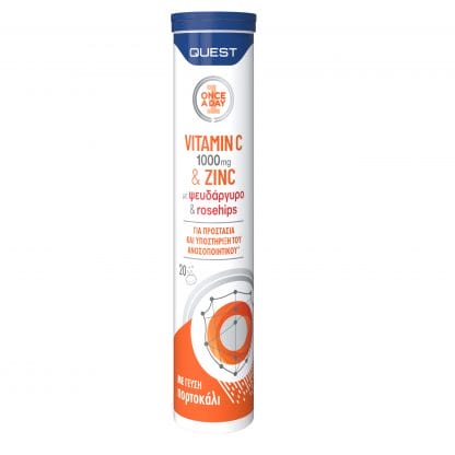 Quest Vitamin C 1000mg & Zinc Συμπλήρωμα Διατροφής με Βιταμίνη C & Ψευδάργυρο για Ενίσχυση του Ανοσοποιητικού 20eff.tabs
