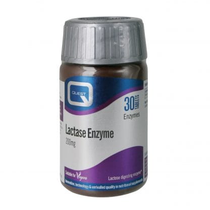 Quest Lactase Enzyme 200mg Συμπλήρωμα Διατροφής που Βοηθά στη Πέψη σε Άτομα με Δυσανεξία στη Λακτόζη 30tabs