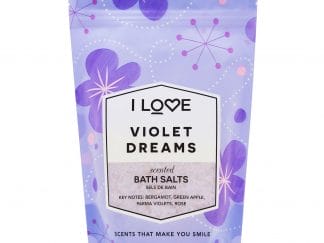 I love... Violet Dreams Scented Bath Salts Άλατα Μπάνιου με Υπέροχο Άρωμα από Εκχυλίσματα Φρούτων 500gr
