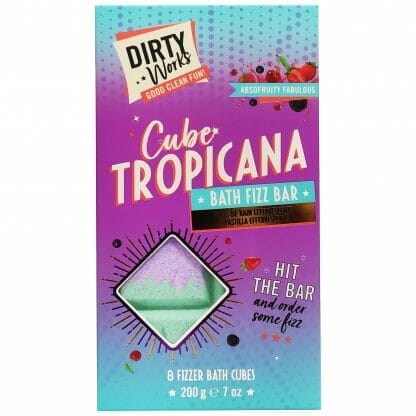 Dirty Works Cube Tropicana Bath Fizz Bar Μπάρα Αρωματικών Αλάτων για Αναζωογονητικό Αφρόλουτρο 200gr