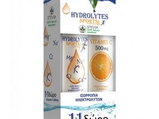 Power of Nature PROMO Hydrolytes Sports Υδρολύτες με Stevia & ΔΩΡΟ Βιταμίνη C 500mg 2 x 20tabs