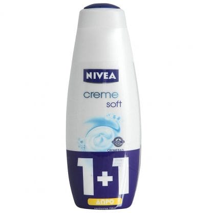 Nivea Πακέτο Προσφοράς Creme Soft Αναζωογονητικό Κρεμώδες Αφρόλουτρο 2x750ml 1+1 Δώρο