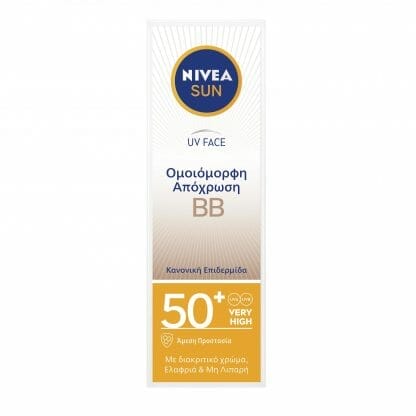 Nivea Sun UV Face BB Cream Spf50+ Αντηλιακή Κρέμα Προσώπου Πολύ Υψηλής Προστασίας με Χρώμα για Κανονικές Μικτές Επιδερμίδες 50m