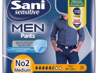 Sani Sensitive Men Pants Ελαστικά Εσώρουχα μιας Χρήσης για Άνδρες 12 Τεμάχια - No2 Medium 80-120cm