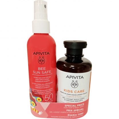 Apivita Promo Bee Sun Safe Hydra Sun Kids Lotion With Calendula & Propolis Spf50, 200ml & Kids Care Hair & Body Wash 250ml