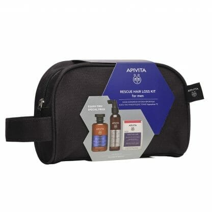 Apivita Mens Care Πακέτο Προσφοράς Tonic Shampoo 250ml & Hair Loss Lotion 150ml & Caps for Hair 30caps & Πρακτικό Νεσεσέρ,Ολοκλη