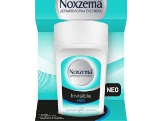 Noxzema Deo Roll-On Invisible Him Ανδρικό Αποσμητικό Κατά των Λευκών Σημαδιών 50ml